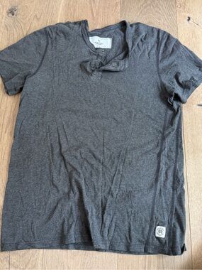 Reigning Champ Charcoal Gray Short Sleeve Henley